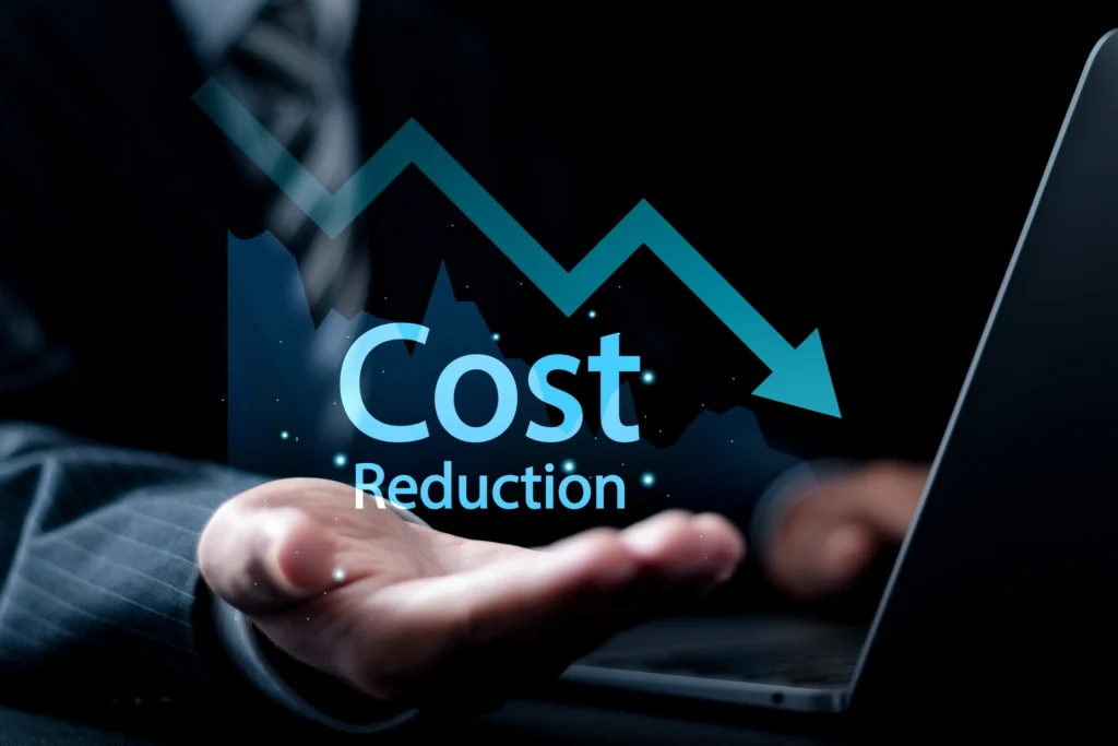 businessman-use-laptop-holding-graph-with-down-arrow-icon-budget-management-cost-management