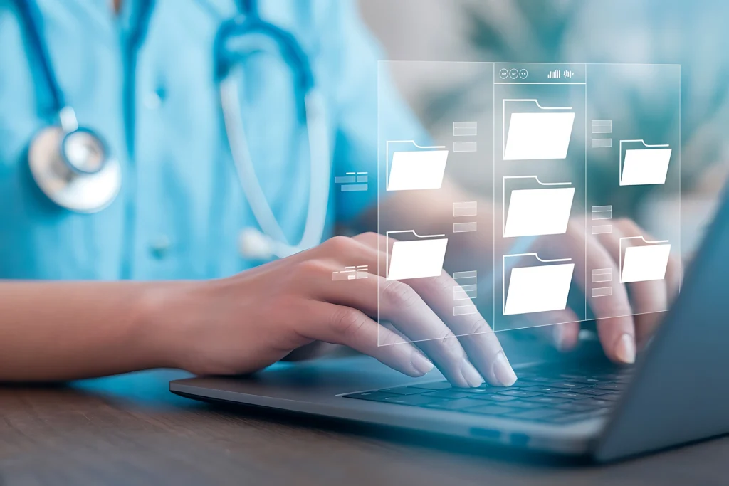 healthcare-professional-managing-digital-patient-records-laptop